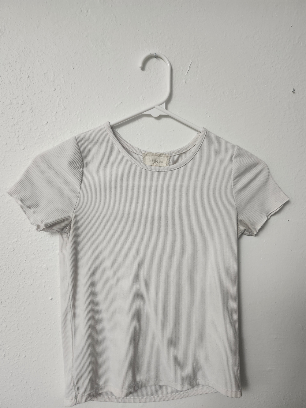 Women's Ribbed Short Sleeve Tee - White